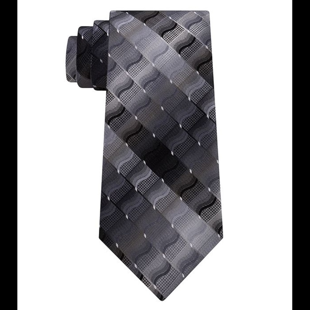 Van Heusen Men's Modern Wave Tie Black Grey